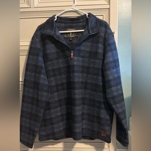 John Wayne Stock & Supply Co Blue Plaid Half-Zip Sweater